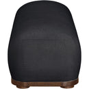  Color_Black -- Calum Black Chenille Fabric Upholstered Bench IMAGE 4