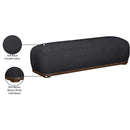  Color_Black -- Calum Black Chenille Fabric Upholstered Bench IMAGE 8