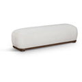 Color_Cream -- Calum Cream Chenille Fabric Upholstered Bench IMAGE 1