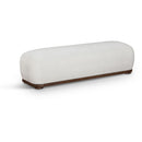  Color_Cream -- Calum Cream Chenille Fabric Upholstered Bench IMAGE 1