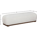 Color_Cream -- Calum Cream Chenille Fabric Upholstered Bench IMAGE 7