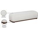  Color_Cream -- Calum Cream Chenille Fabric Upholstered Bench IMAGE 8