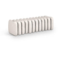  Color_Cream -- Atticus Cream Vegan Leather Upholstered Bench IMAGE 1