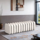  Color_Cream -- Atticus Cream Vegan Leather Upholstered Bench IMAGE 2