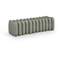  Color_Green -- Atticus Green Vegan Leather Upholstered Bench IMAGE 1