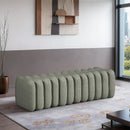  Color_Green -- Atticus Green Vegan Leather Upholstered Bench IMAGE 2