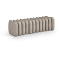 Color_Taupe -- Atticus Taupe Vegan Leather Upholstered Bench IMAGE 1