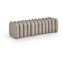  Color_Taupe -- Atticus Taupe Vegan Leather Upholstered Bench IMAGE 1