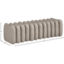  Color_Taupe -- Atticus Taupe Vegan Leather Upholstered Bench IMAGE 7