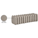 Meridian Atticus Taupe Vegan Leather Bench IMAGE 8