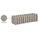  Color_Taupe -- Atticus Taupe Vegan Leather Upholstered Bench IMAGE 8