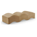  Color_Beige -- Meridian Wave Velvet Upholstered Bench IMAGE 1
