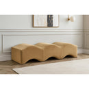 Meridian Wave Beige Velvet Bench IMAGE 2