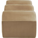  Color_Beige -- Meridian Wave Velvet Upholstered Bench IMAGE 5