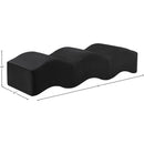  Color_Black -- Wave Black Velvet Upholstered Bench IMAGE 12