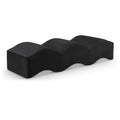  Color_Black -- Wave Black Velvet Upholstered Bench IMAGE 1