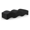  Color_Black -- Wave Black Velvet Upholstered Bench IMAGE 1