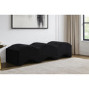 Meridian Wave Black Velvet Bench IMAGE 2