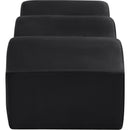  Color_Black -- Wave Black Velvet Upholstered Bench IMAGE 5