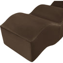  Color_Brown -- Wave Brown Velvet Upholstered Bench IMAGE 11