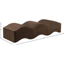  Color_Brown -- Wave Brown Velvet Upholstered Bench IMAGE 12