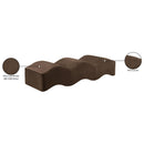  Color_Brown -- Wave Brown Velvet Upholstered Bench IMAGE 13