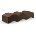  Color_Brown -- Wave Brown Velvet Upholstered Bench IMAGE 1