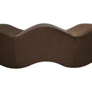  Color_Brown -- Wave Brown Velvet Upholstered Bench IMAGE 8