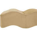  Color_Camel -- Wave Camel Velvet Upholstered Bench IMAGE 10