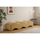 Meridian Wave Camel Velvet Bench IMAGE 2