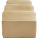  Color_Camel -- Wave Camel Velvet Upholstered Bench IMAGE 5