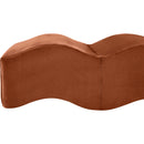 Color_Cognac -- Wave Cognac Velvet Upholstered Bench IMAGE 10