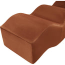  Color_Cognac -- Wave Cognac Velvet Upholstered Bench IMAGE 11