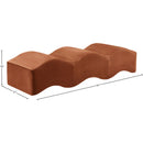  Color_Cognac -- Wave Cognac Velvet Upholstered Bench IMAGE 12