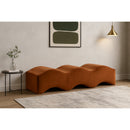 Meridian Wave Cognac Velvet Bench IMAGE 2