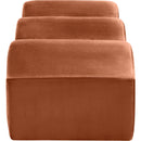  Color_Cognac -- Wave Cognac Velvet Upholstered Bench IMAGE 5