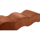  Color_Cognac -- Wave Cognac Velvet Upholstered Bench IMAGE 6
