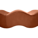  Color_Cognac -- Wave Cognac Velvet Upholstered Bench IMAGE 8