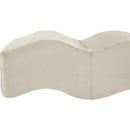  Color_Cream -- Wave Cream Velvet Upholstered Bench IMAGE 10