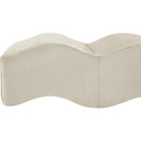 Meridian Wave Cream Velvet Bench IMAGE 10