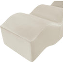  Color_Cream -- Wave Cream Velvet Upholstered Bench IMAGE 11