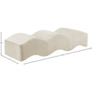  Color_Cream -- Wave Cream Velvet Upholstered Bench IMAGE 12
