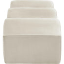 Meridian Wave Cream Velvet Bench IMAGE 5