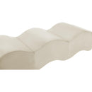  Color_Cream -- Wave Cream Velvet Upholstered Bench IMAGE 6
