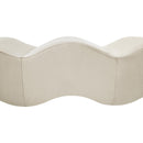  Color_Cream -- Wave Cream Velvet Upholstered Bench IMAGE 8