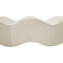 Meridian Wave Cream Velvet Bench IMAGE 8
