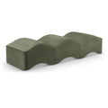  Color_Green -- Wave Green Velvet Upholstered Bench IMAGE 1