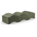  Color_Green -- Wave Green Velvet Upholstered Bench IMAGE 1