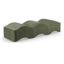 Meridian Wave Green Velvet Bench IMAGE 1