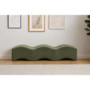 Meridian Wave Green Velvet Bench IMAGE 2